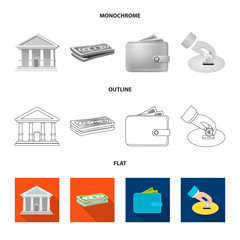 Vector design of bank and money logo. Collection of bank and bill vector icon for stock.
