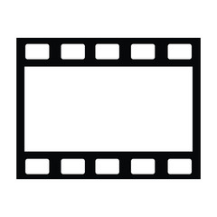 A black and white vector silhouette of a roll of film