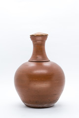 Water clay pot isolated.