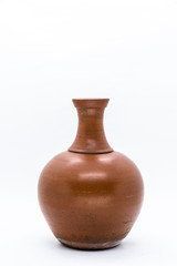 Water clay pot isolated.
