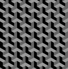 Seamless 3D geometric pattern. Optical illusion.