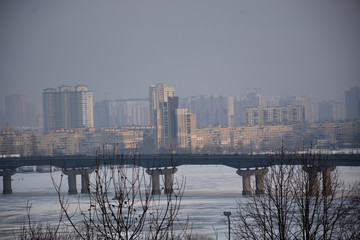 city bridge fog