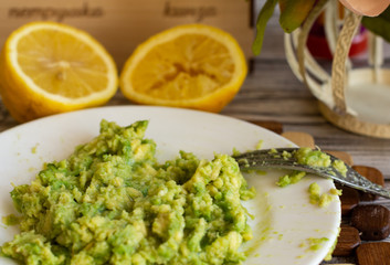 Useful avocado on the table
