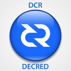 Decred Coin cryptocurrency blockchain icon. Virtual electronic, internet money or cryptocoin symbol, logo