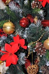 the decorations on the Christmas tree