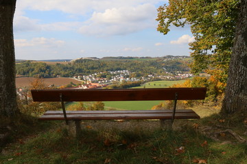 bench in autumn park
