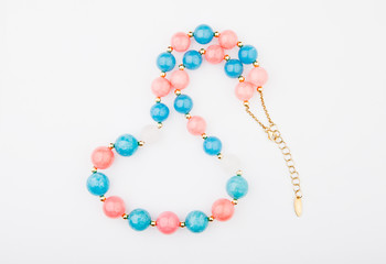 agate stone Beads white background 