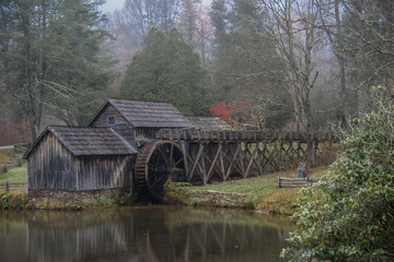 historic mabry mill in late autumn
