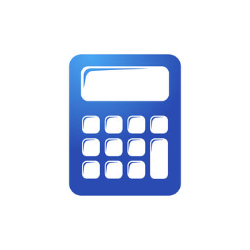 Icono plano calculadora en color azul
