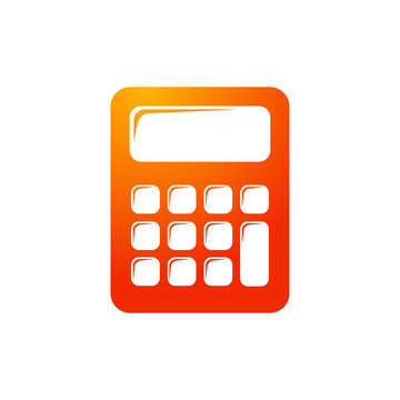 Icono plano calculadora en color naranja
