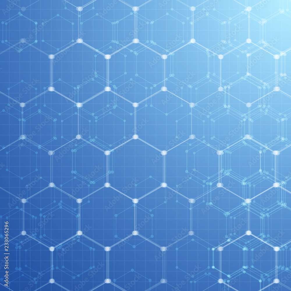 Poster geometric pattern with hexagons. abstract technology concept background. vector illustration