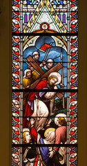 Naklejki   Stained glass window from St. Paul's Anglican Church, Halifax, Nova Scotia.  St. Paul’s is the oldest building in Halifax built in 1750 and the oldest existing Protestant place of worship in Canada