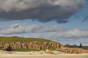 Dark cloud over Anna Bay beach