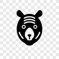 Tiger vector icon isolated on transparent background, Tiger transparency logo design