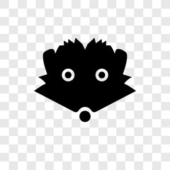 Hedgehog vector icon isolated on transparent background, Hedgehog transparency logo design
