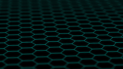 Abstract technology background. Futuristic hexagon background. Big data visualization. 3D rendering.
