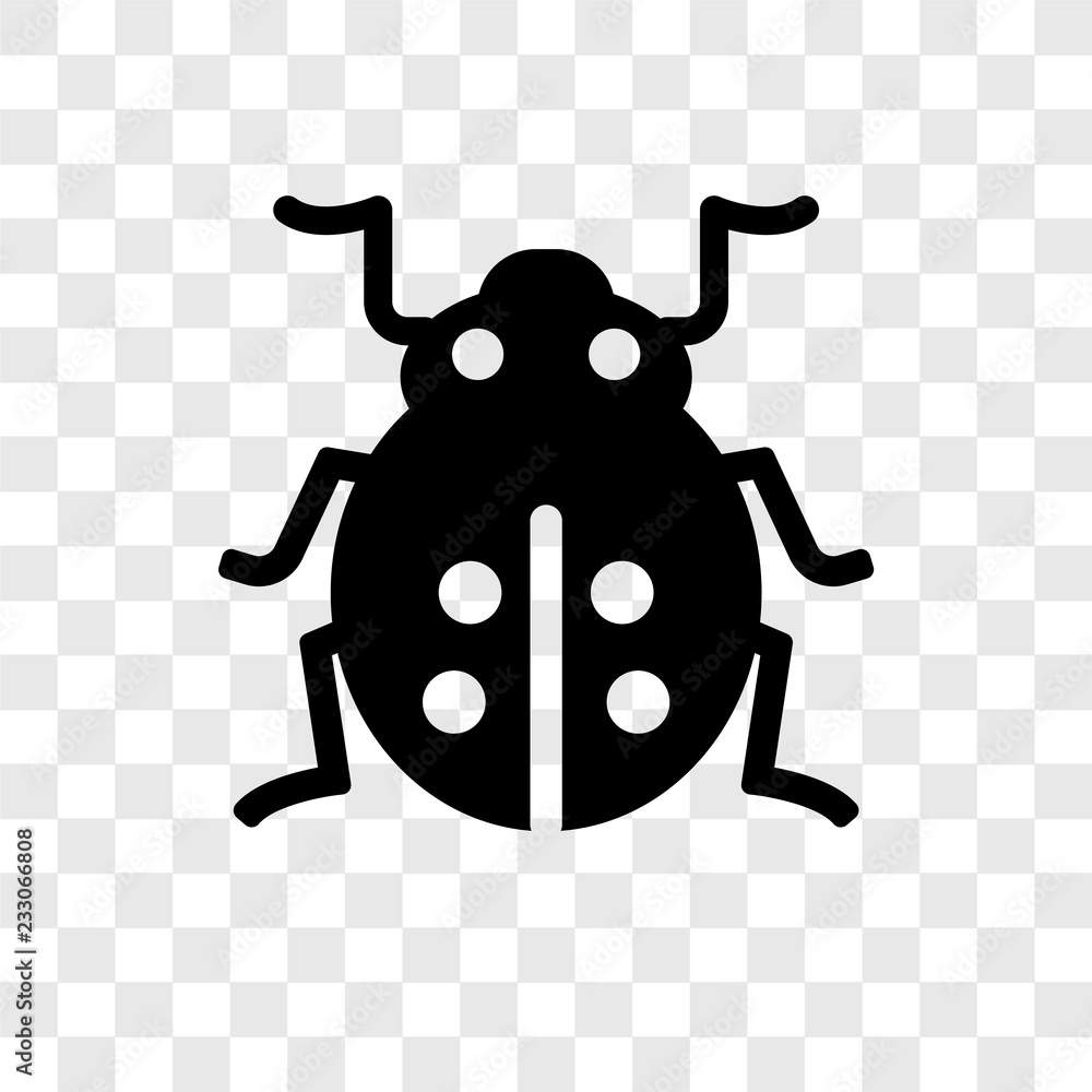 Poster ladybug vector icon isolated on transparent background, ladybug transparency logo design