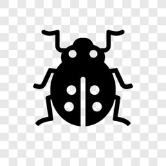 Ladybug vector icon isolated on transparent background, Ladybug transparency logo design