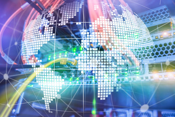 3D Earth as telecommunication and internet technology concept.