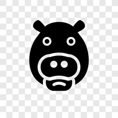 Hippopotamus vector icon isolated on transparent background, Hippopotamus transparency logo design