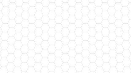 Abstract white futuristic background. Background with hexagons. Connecting dots and lines on white background. 4k rendering.