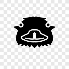 Ostrich vector icon isolated on transparent background, Ostrich transparency logo design