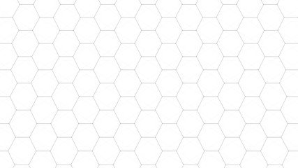 Abstract white futuristic background. Background with hexagons. Connecting dots and lines on white background. 4k rendering.