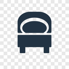 Bed vector icon isolated on transparent background, Bed transparency logo design