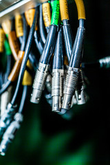 Batch of the miniature multi-pin lemo connectors, close-up.