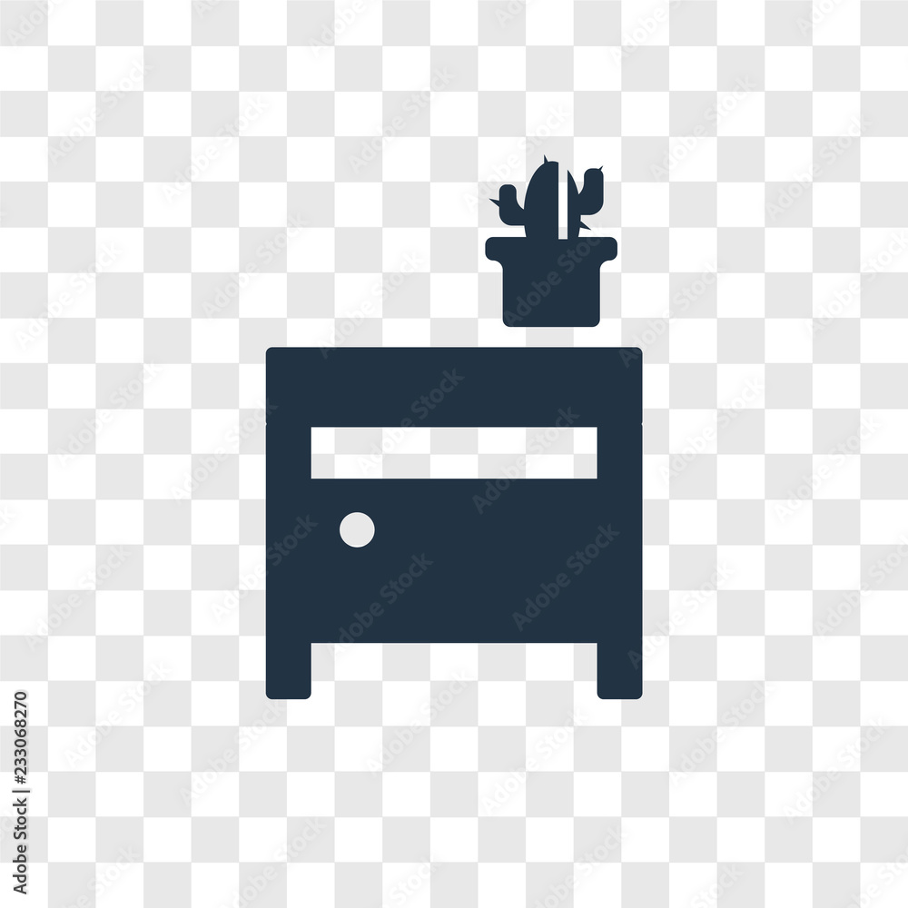 Poster side table vector icon isolated on transparent background, side table transparency logo design