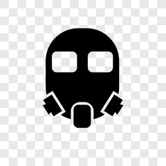 Gas mask vector icon isolated on transparent background, Gas mask transparency logo design