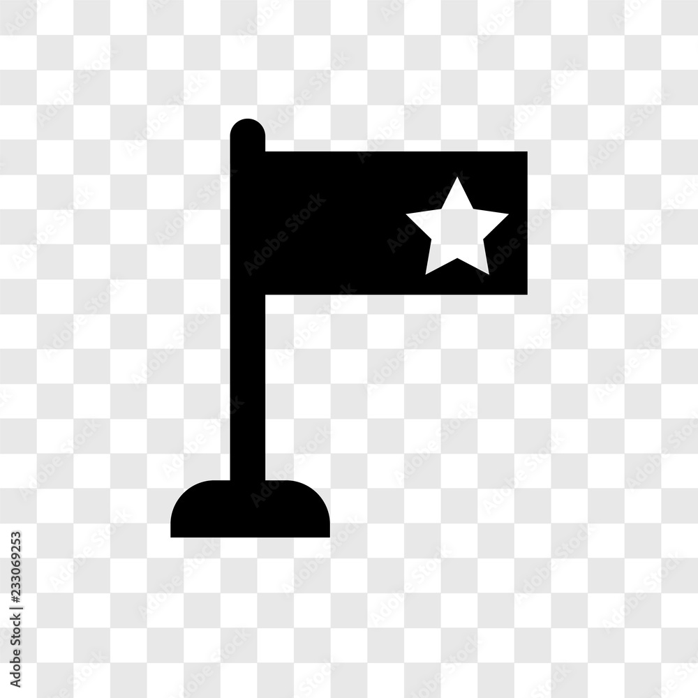 Poster flag vector icon isolated on transparent background, flag transparency logo design