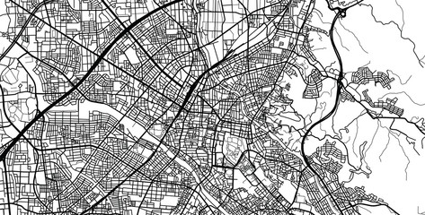 Urban vector city map of Kanazawa, Japan