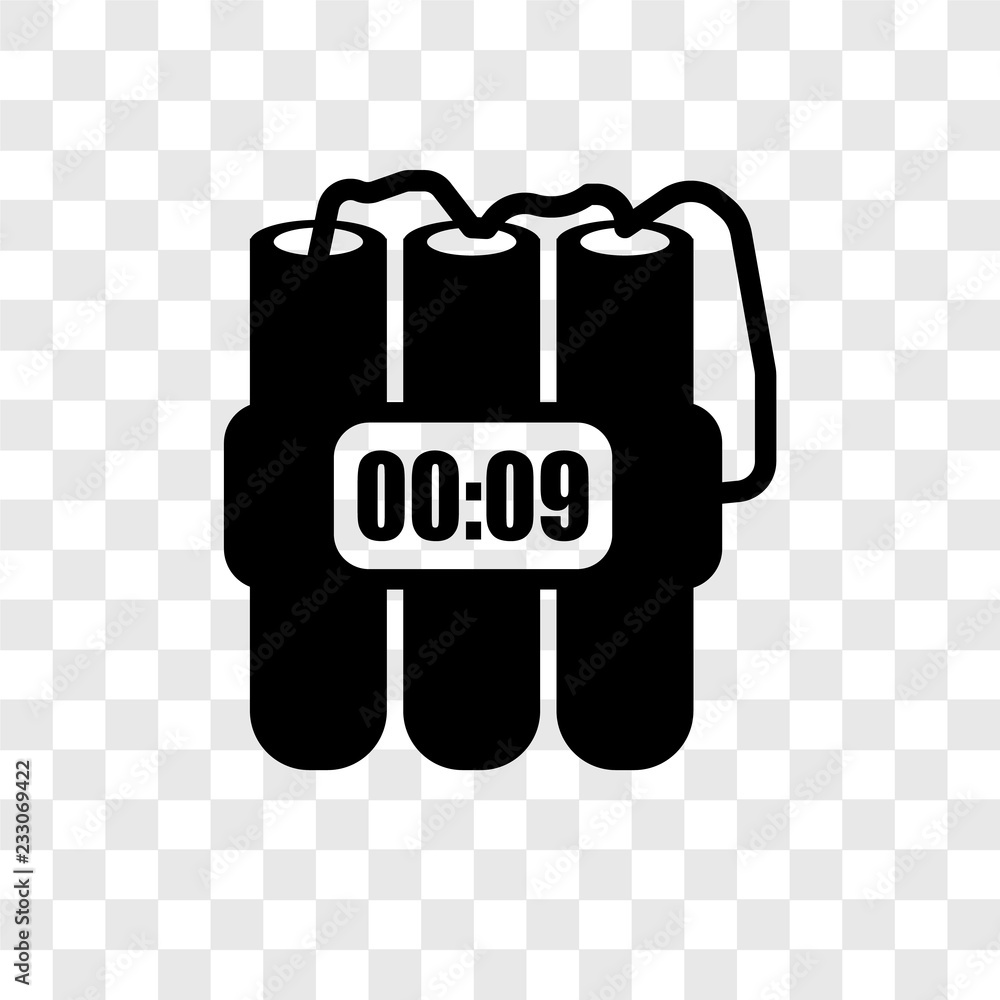 Poster dinamite vector icon isolated on transparent background, dinamite transparency logo design