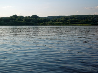the Bank of the Oka river in summer