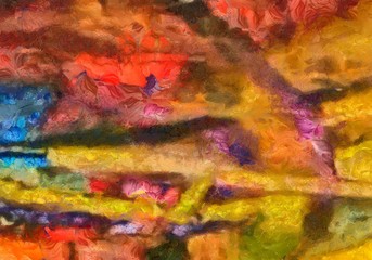 Impression abstract texture art. Artistic bright background. Stock. Oil painting artwork. Modern style graphic wallpaper. Strokes of paint. Colorful pattern for design work.