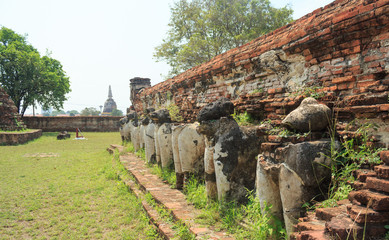 ancient brown brick wall temple