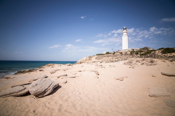 Trafalgar lighthouse in Barbate Cadiz Spain