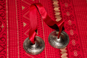 Karatalas. Indian percussion musical instrument.