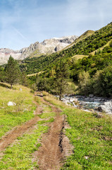 River in the Benasque valley in the Pyrenees mountains