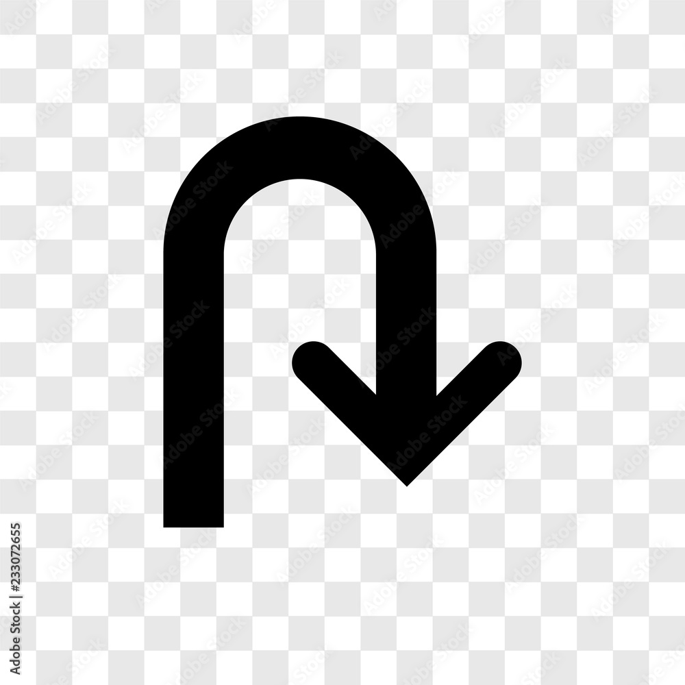 Poster Return vector icon isolated on transparent background, Return transparency logo design