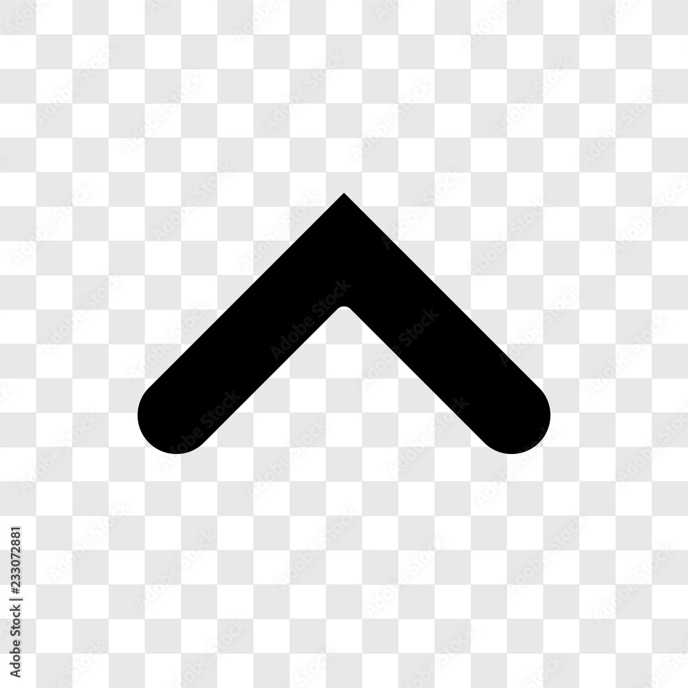 Poster up arrow vector icon isolated on transparent background, up arrow transparency logo design