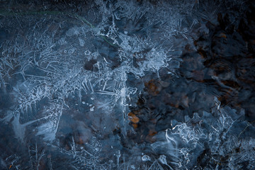 blue ice crystal on the water