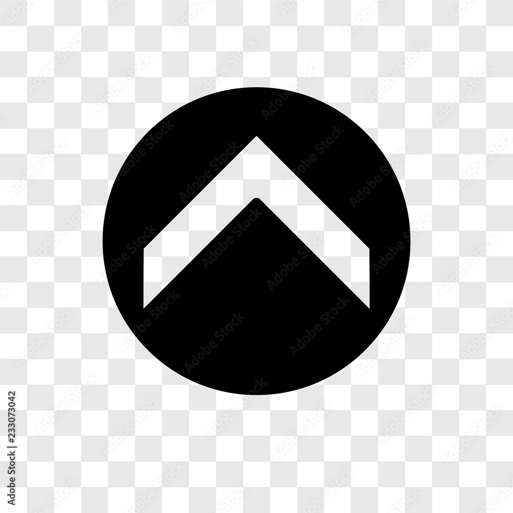 Poster up arrow vector icon isolated on transparent background, up arrow transparency logo design