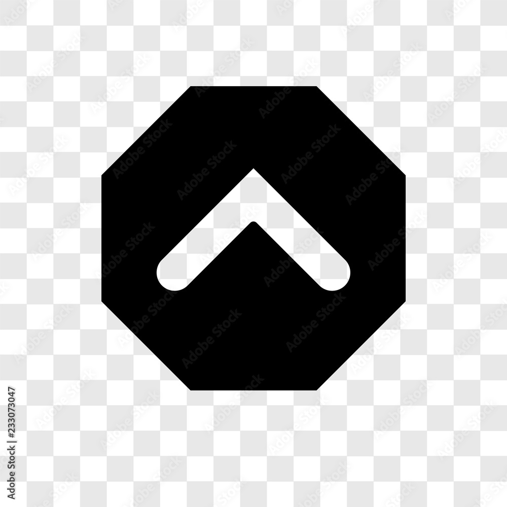 Poster up arrow vector icon isolated on transparent background, up arrow transparency logo design