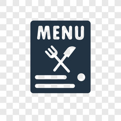 Menu vector icon isolated on transparent background, Menu transparency logo design