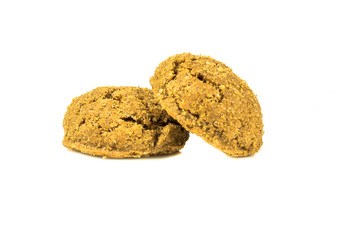 Two pepernoten treats frontal view on white background
