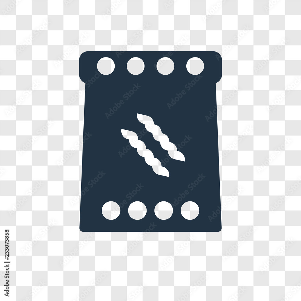 Poster macaroni vector icon isolated on transparent background, macaroni transparency logo design