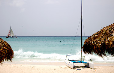 Caramaran, vacation on the beach by ocean on paradise island - 233074017