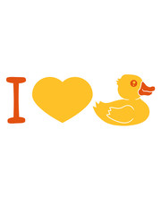 herz liebe i love quietscheente gummiente badeente ente gans vogel baby kind klein süß niedlich comic cartoon clipart design